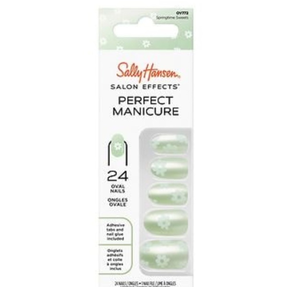 2packs Sally Hansen Salon Effects Press-On Nails - Springtime Sweets Green